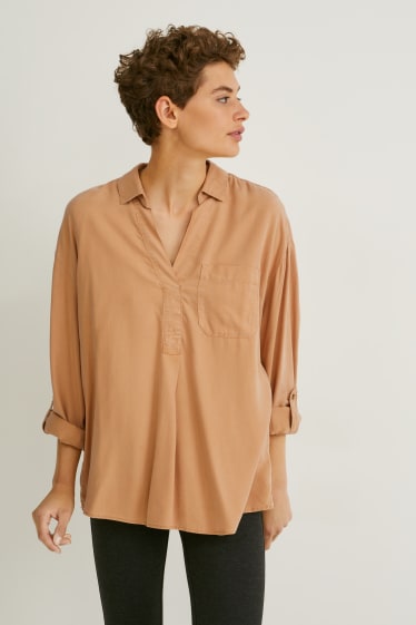 Damen - Bluse - beige