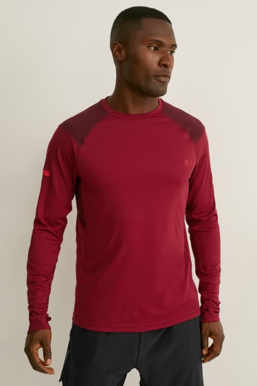 Pánské - Funkční tričko - running - tmavočervená
