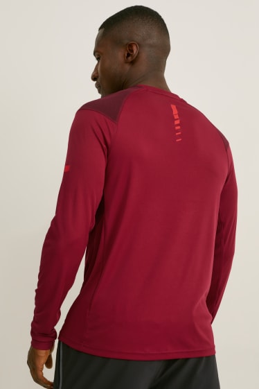 Pánské - Funkční tričko - running - tmavočervená