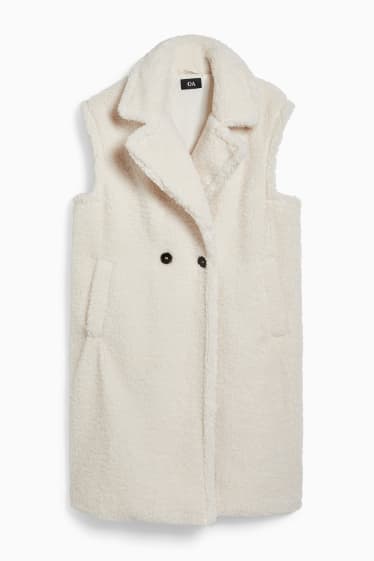 Women - Teddy fur waistcoat - creme