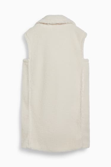 Women - Teddy fur waistcoat - creme
