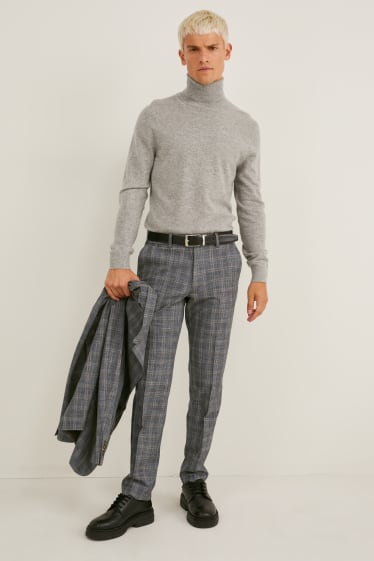 Uomo - Pantaloni coordinabili - regular fit - stretch - LYCRA® - grigio / beige