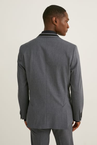Pánské - Oblekové sako - slim fit - Flex - LYCRA® - šedá-žíhaná