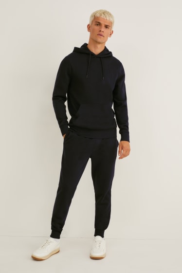 Uomo - Set - felpa con cappuccio e pantaloni sportivi - 2 pezzi - nero