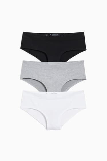 Donna - Confezione da 3 - coulisse - senza cuciture - LYCRA® - nero / grigio