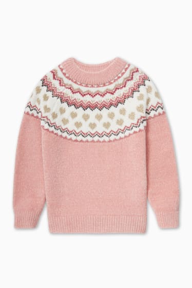Children - Chenille jumper - shiny - rose