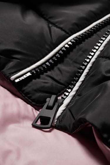 Dámské - Prošívaná bunda s kapucí - černá