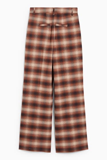 Femei - CLOCKHOUSE - pantaloni de stofă - talie înaltă - wide leg - maro / bej