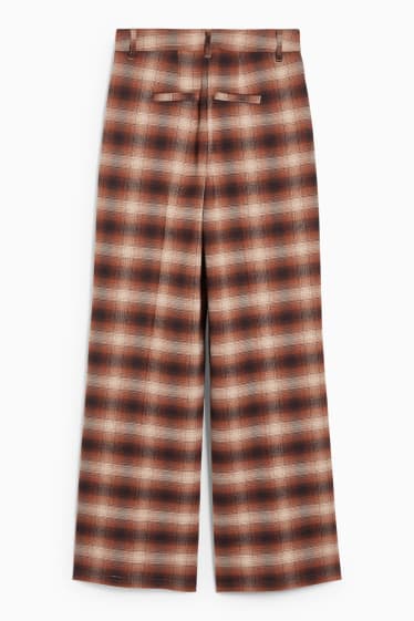 Women - CLOCKHOUSE - cloth trousers - high waist - wide leg - brown / beige