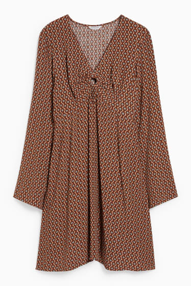 Women - CLOCKHOUSE - dress - patterned - brown