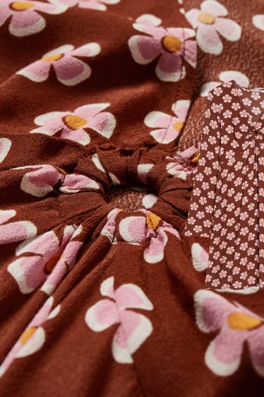 Femmes - CLOCKHOUSE - robe - motif floral - marron / rose