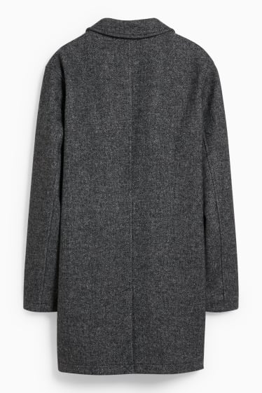 Pánské - CLOCKHOUSE - kabát - z recyklovaného materiálu - šedá-žíhaná