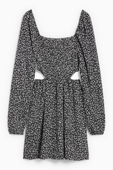 Femmes - CLOCKHOUSE - robe - à fleurs - noir / blanc