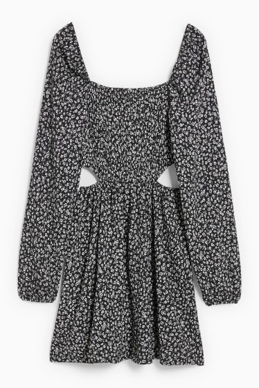 Femmes - CLOCKHOUSE - robe - à fleurs - noir / blanc