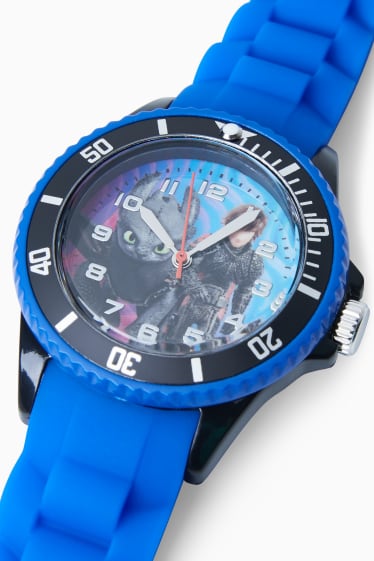 Enfants garçons - Dragons - montre-bracelet - bleu