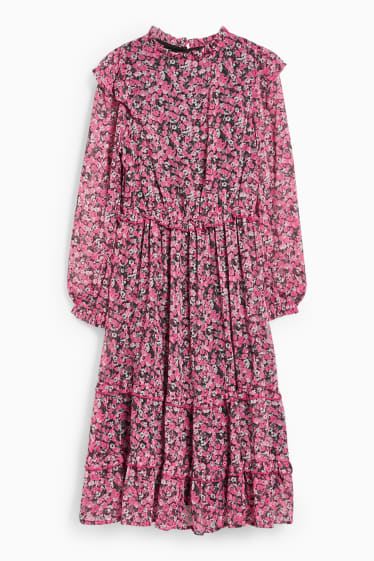 Children - Chiffon dress - floral - pink