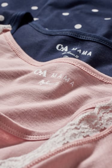 Donna - Confezione da 2 - camicia da notte per allattamento - rosa / blu scuro
