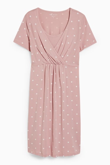 Women - Nursing nightdress - polka dot - rose