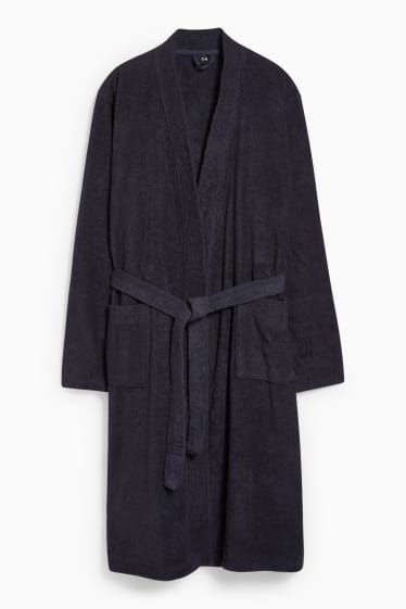 Heren - Badstof badjas - donkerblauw
