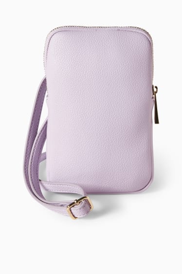 Women - Phone bag - faux leather - light violet
