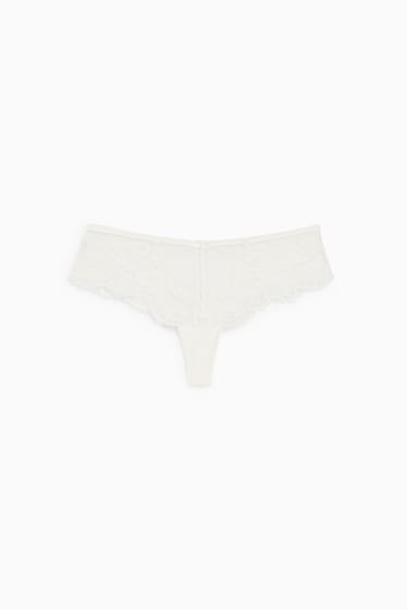 Dames - String - LYCRA® - crème wit