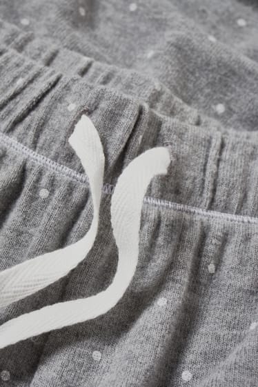Femmes - Pantalon de pyjama - à pois - gris chiné