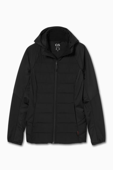 Women - Quilted jacket with hood - THERMOLITE® - black