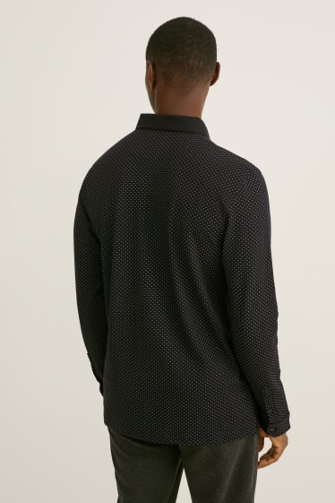 Heren - Poloshirt - LYCRA® - Flex - zwart / grijs