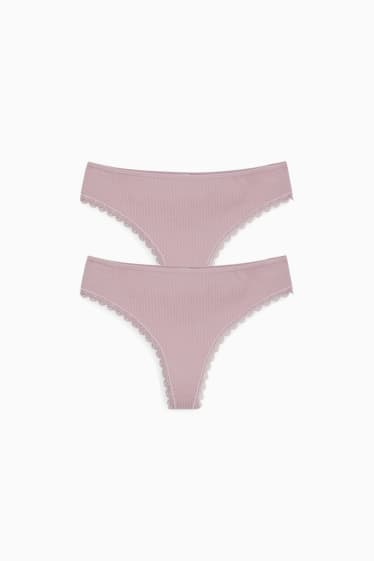 Women - Multipack of 2 - thongs - light violet