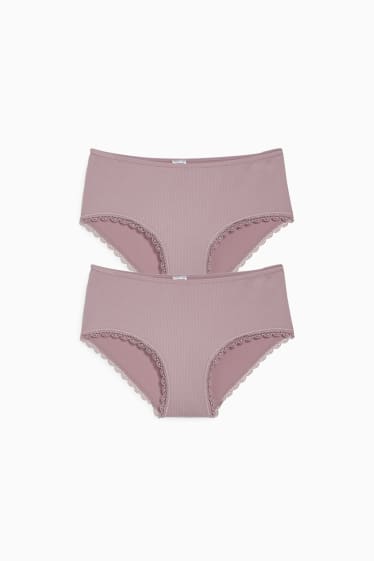 Femmes - Lot de 2 - shortys - violet clair