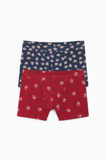 Hommes - Lot de 2 - boxers - LYCRA® - rouge / bleu foncé