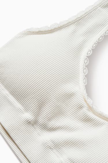 Damen - Bralette - wattiert - cremeweiss