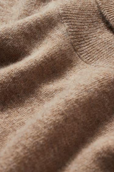 Uomo - Maglione a dolcevita di cashmere - tortora