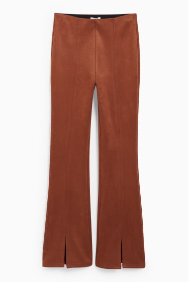 Mujer - Pantalón - high waist - flared - antelina - marrón