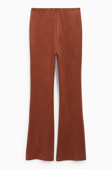 Mujer - Pantalón - high waist - flared - antelina - marrón
