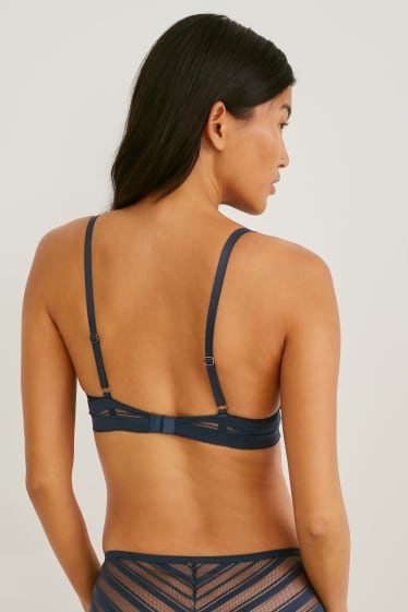 Women - Underwire bra - BALCONETTE - padded - dark blue