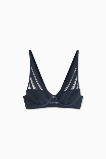 Women - Underwire bra - BALCONETTE - padded - dark blue