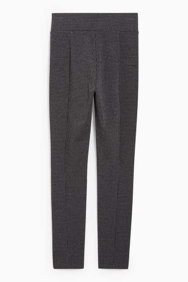 Femmes - Pantalon en jersey - skinny fit - à carreaux - gris chiné