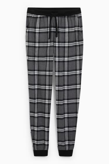 Men - Flannel pyjama bottoms - check - gray-melange