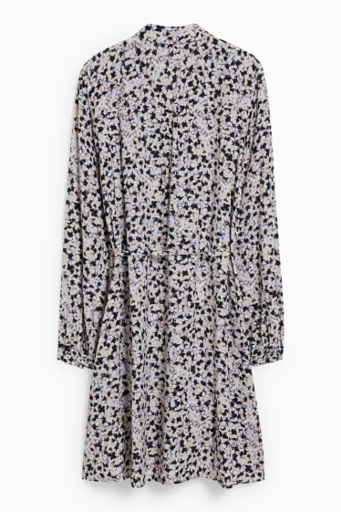 Femmes - Robe - à motif - bleu  / beige