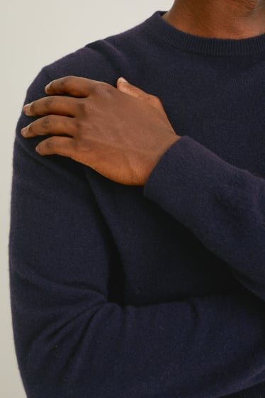Mężczyźni - Sweter kaszmirowy - ciemnoniebieski