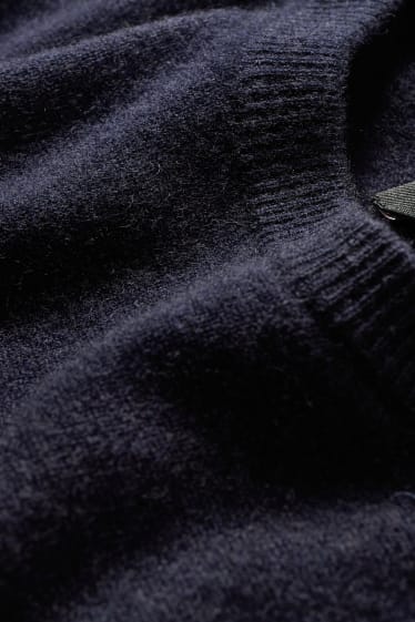 Pánské - Kašmírový svetr - tmavomodrá