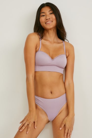 Women - Underwire bra - BALCONETTE - padded - light violet