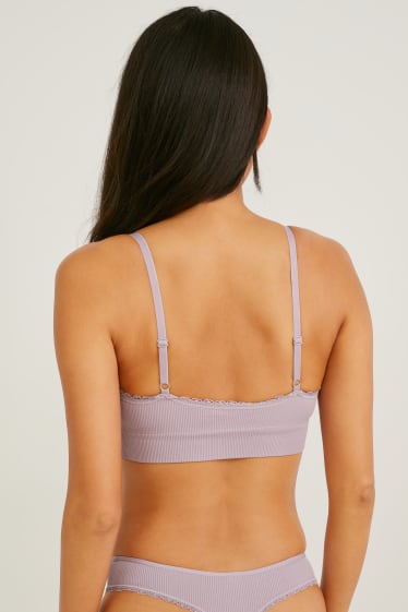 Women - Underwire bra - BALCONETTE - padded - light violet