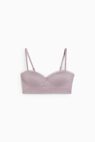 Women - Underwire bra - BALCONETTE - padded - light violet