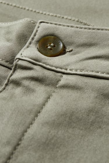 Damen - Cargohose - High Waist - Tapered Fit - grün