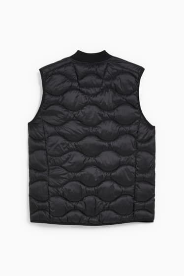 Pánské - Prošívaná vesta - z recyklovaného materiálu - černá