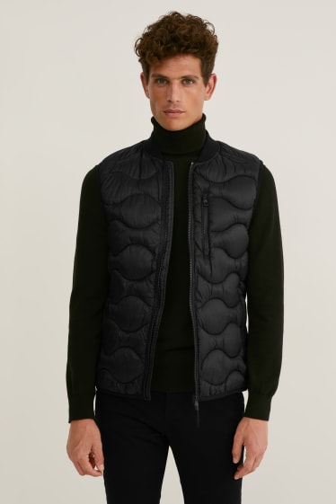 Heren - Gewatteerde bodywarmer - gerecycled - zwart