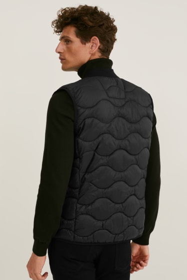 Heren - Gewatteerde bodywarmer - gerecycled - zwart