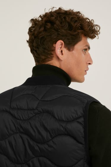 Heren - Gewatteerde bodywarmer - gerecycled - zwart